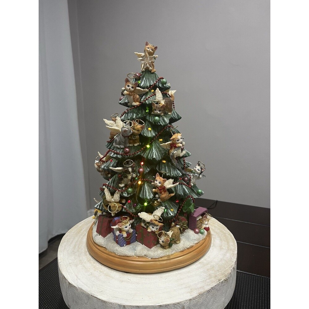 VTG Bradford Editions Purr-fect Holiday Kitten Angel Lighted Tree Jurgen Scholz
